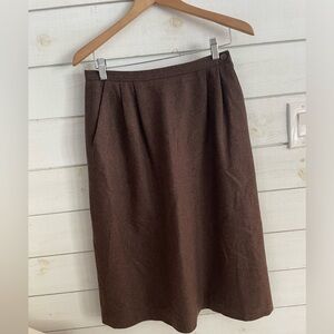 Vintage Pure wool A line skirt women’s 12 midi brown equestrian old money